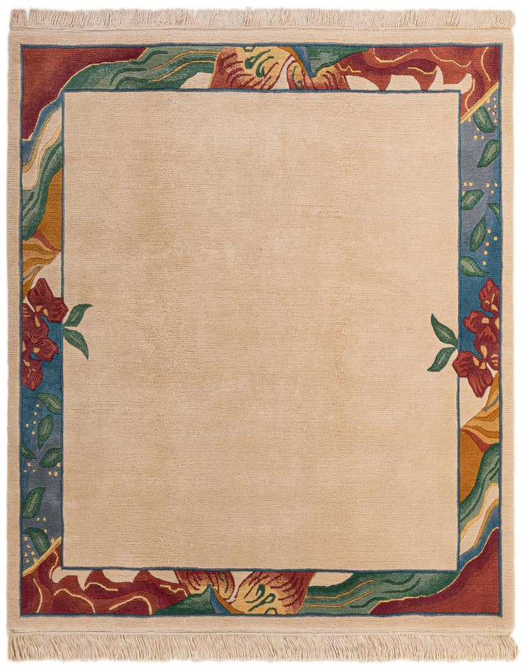 Detail image of 6' 7 x 6' 8 Hand Knotted Nepal Wool Square Rug