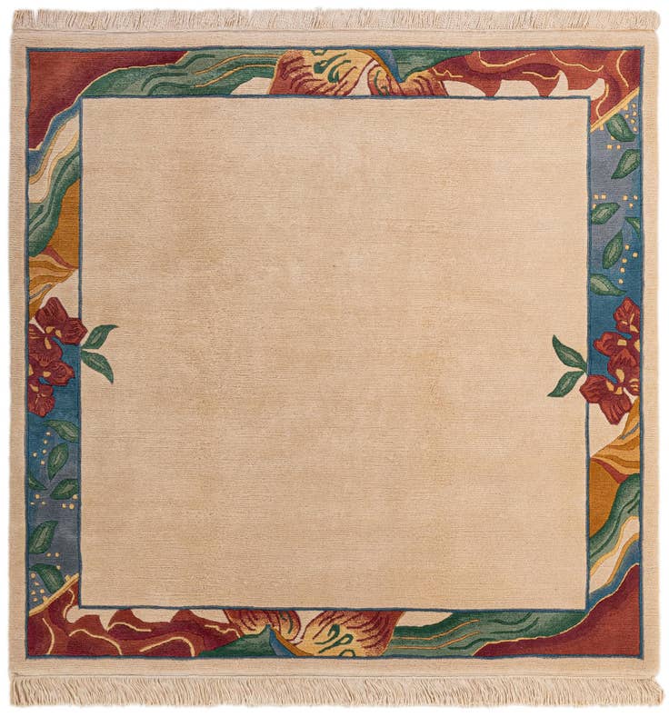 Detail image of 6' 7 x 6' 8 Hand Knotted Nepal Wool Square Rug