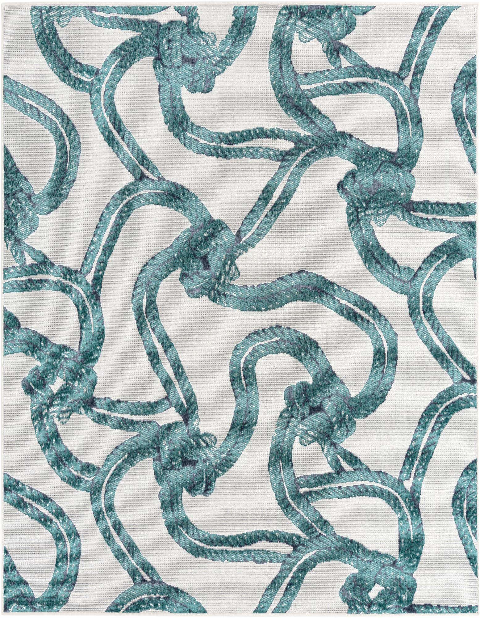 7' 10 x 7' 10 Easy-Clean Coastal Indoor / Outdoor Square Rug