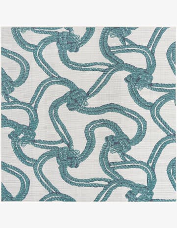 7' 10 x 7' 10 Easy-Clean Coastal Indoor / Outdoor Square Rug