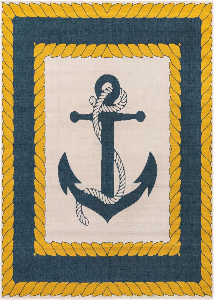 7' 10 x 7' 10 Easy-Clean Coastal Indoor / Outdoor Square Rug