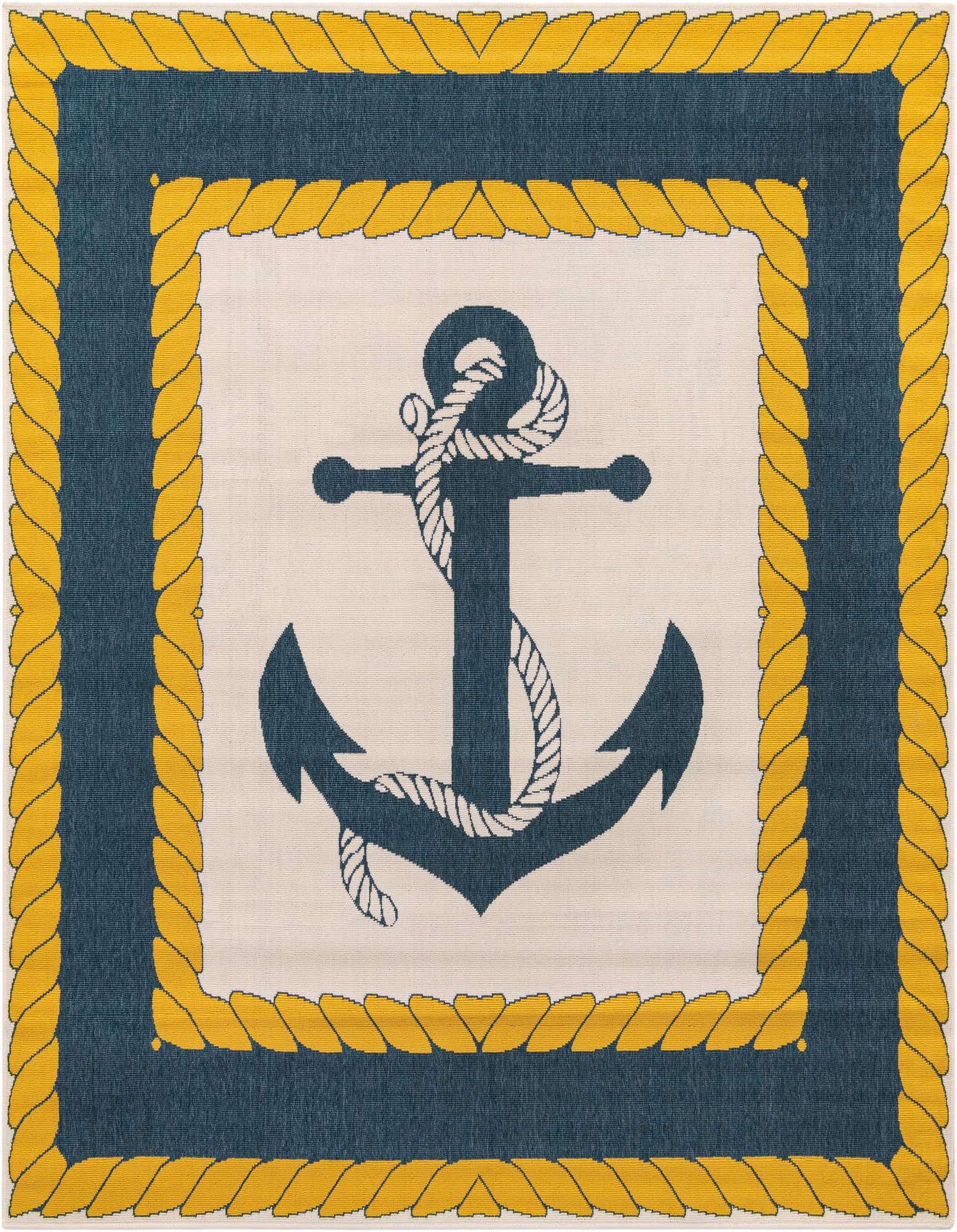 7' 10 x 7' 10 Easy-Clean Coastal Indoor / Outdoor Square Rug