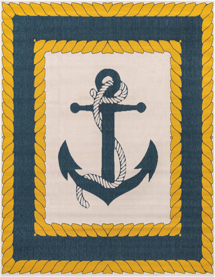 Detail image of 7' 10 x 7' 10 Easy-Clean Coastal Indoor / Outdoor Square Rug