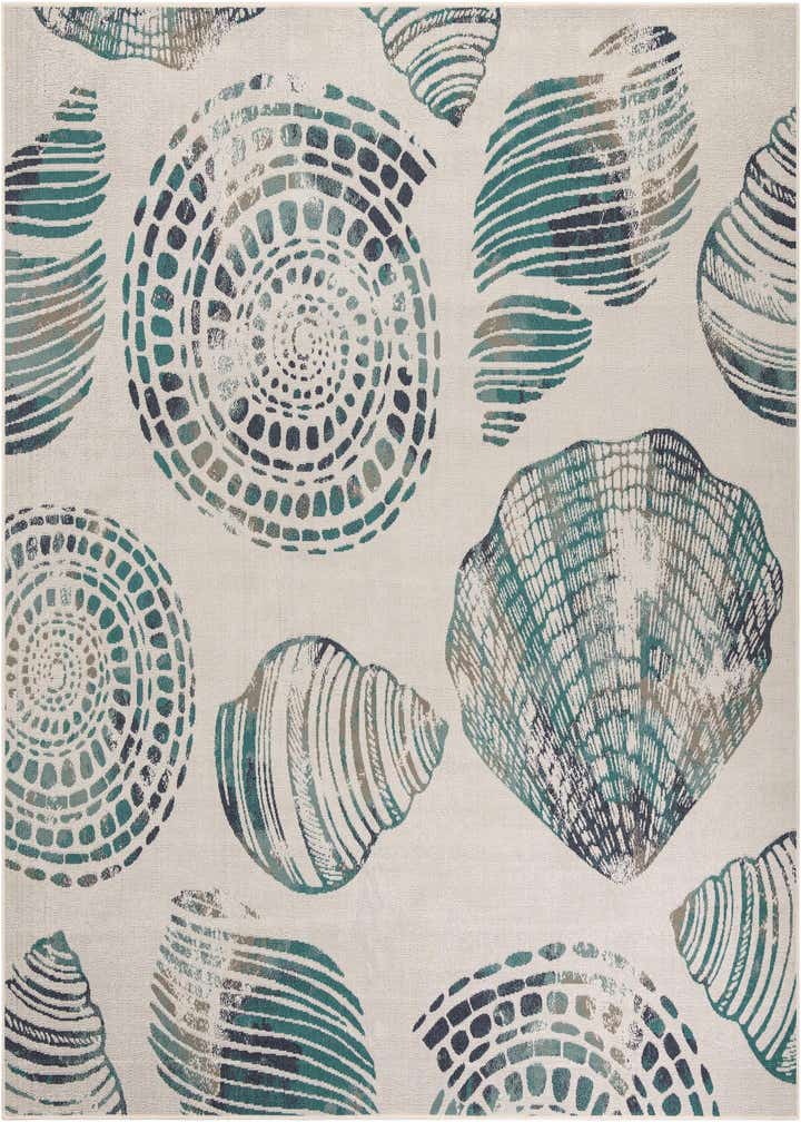 10' x 10' Easy-Clean Coastal Indoor / Outdoor Square Rug