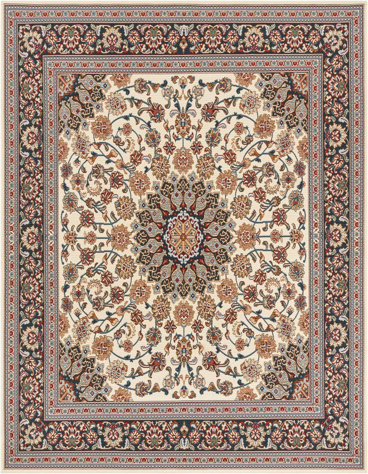 Detail image of 7' 10 x 7' 10 Easy-Clean Traditional Indoor / Outdoor Square Rug