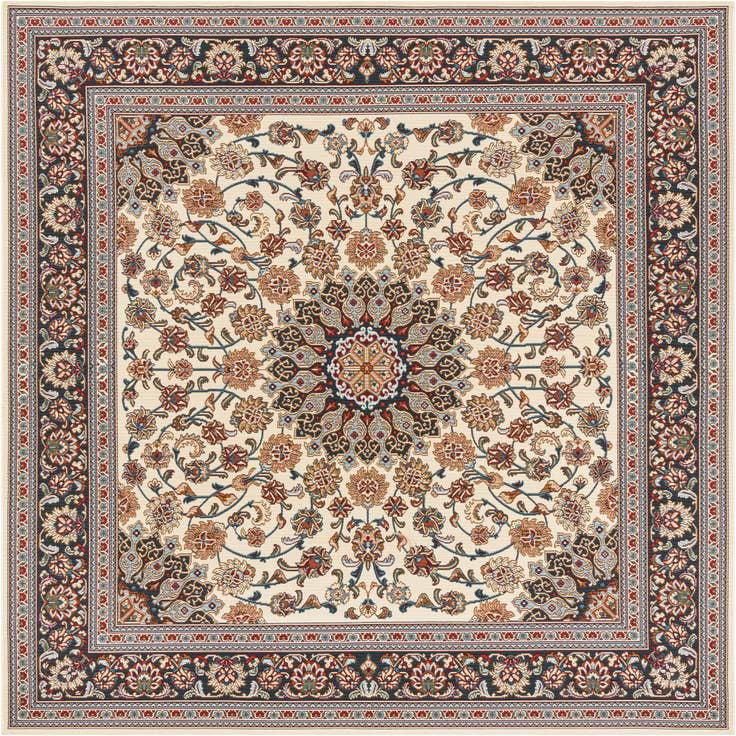 Detail image of 7' 10 x 7' 10 Easy-Clean Traditional Indoor / Outdoor Square Rug