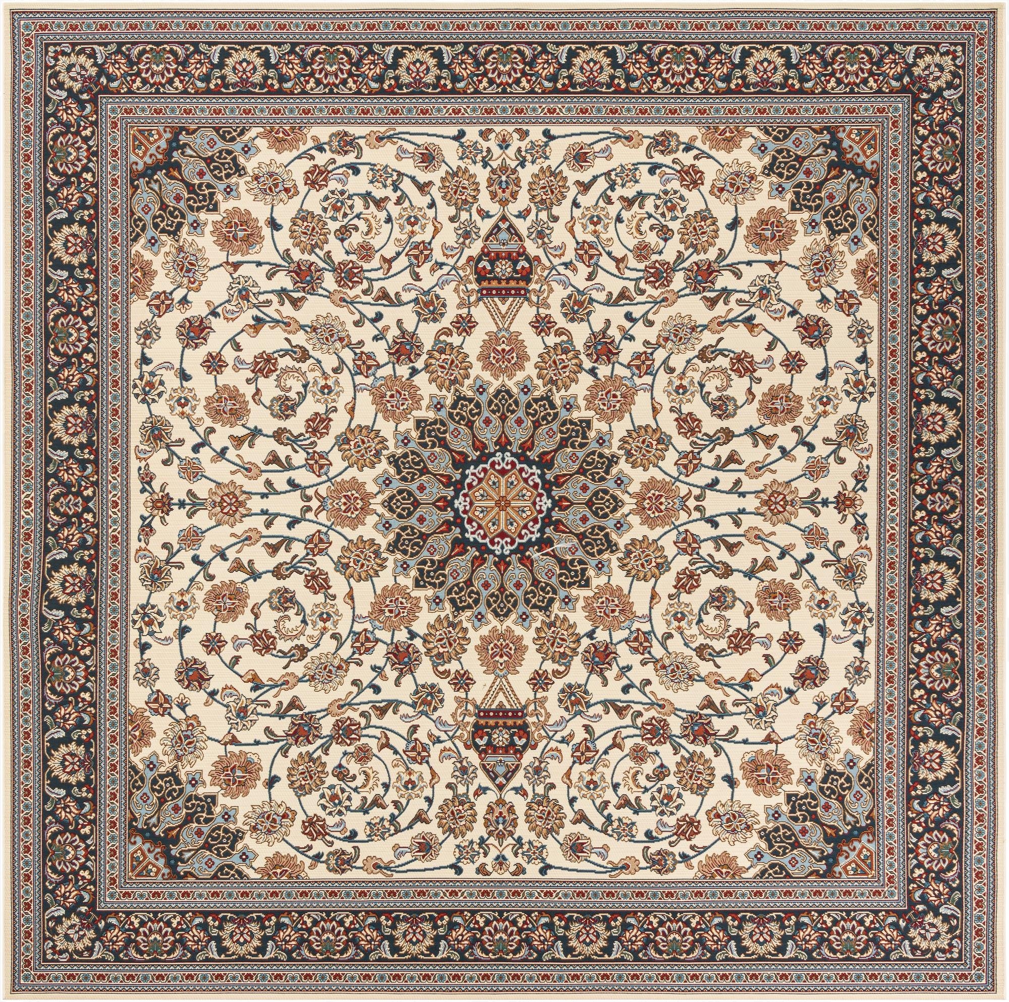 10' x 10'  Washable Traditional Indoor / Outdoor Square Rug