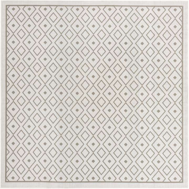 7' 10 x 7' 10 Easy-Clean Trellis Indoor / Outdoor Square Rug