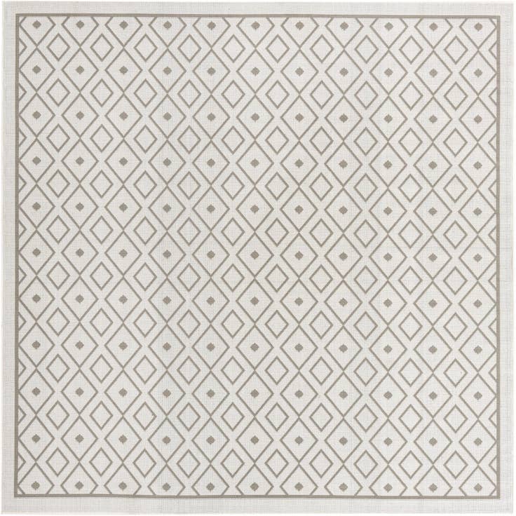 Detail image of 7' 10 x 7' 10 Easy-Clean Trellis Indoor / Outdoor Square Rug