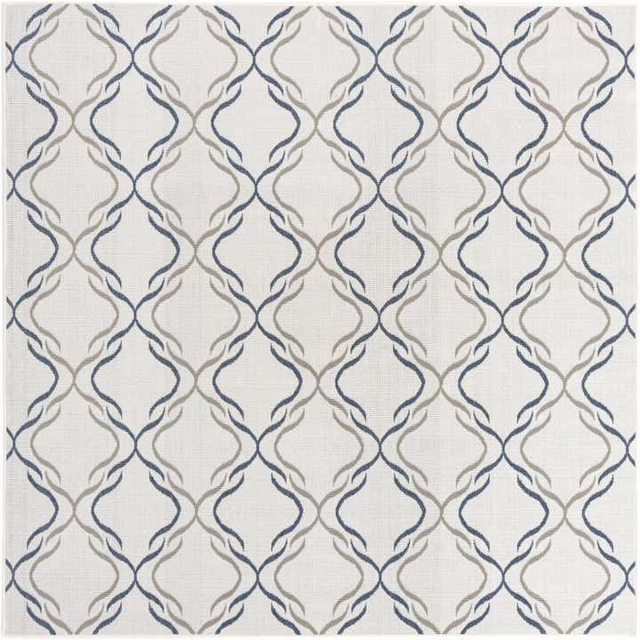 7' 10 x 7' 10 Easy-Clean Trellis Indoor / Outdoor Square Rug