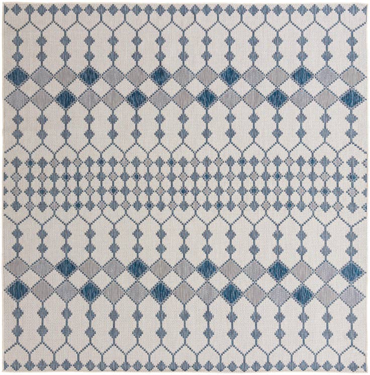 Detail image of 10' x 10' Easy-Clean Trellis Indoor / Outdoor Square Rug