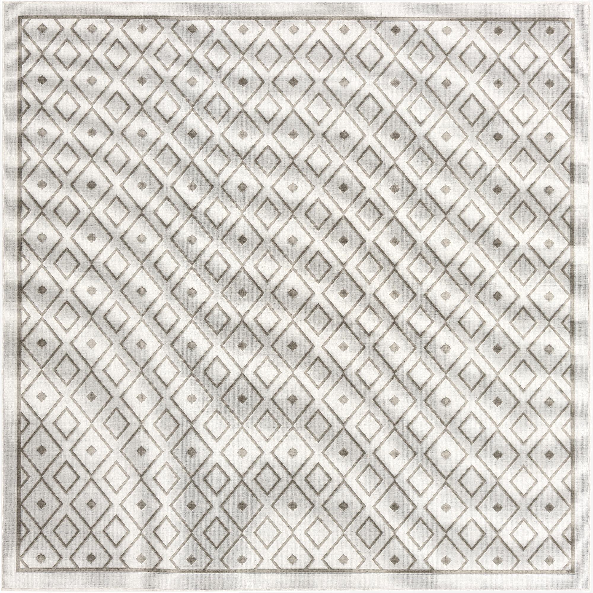 7' 10 x 7' 10  Washable Trellis Indoor / Outdoor Square Rug