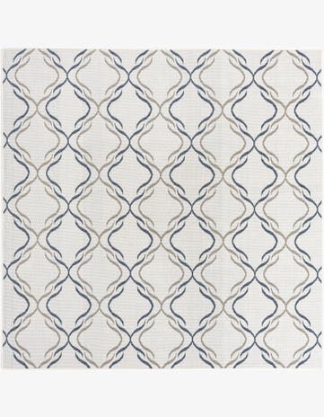 7' 10 x 7' 10 Easy-Clean Trellis Indoor / Outdoor Square Rug
