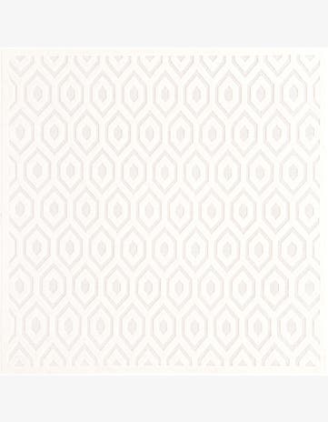 Ivory Easy-Clean Trellis Textured Indoor / Outdoor Square Rug