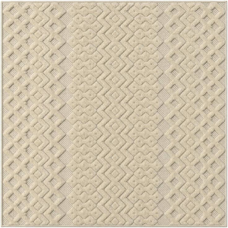 Detail image of 4' x 4' Easy-Clean Trellis Textured Indoor / Outdoor Square Rug
