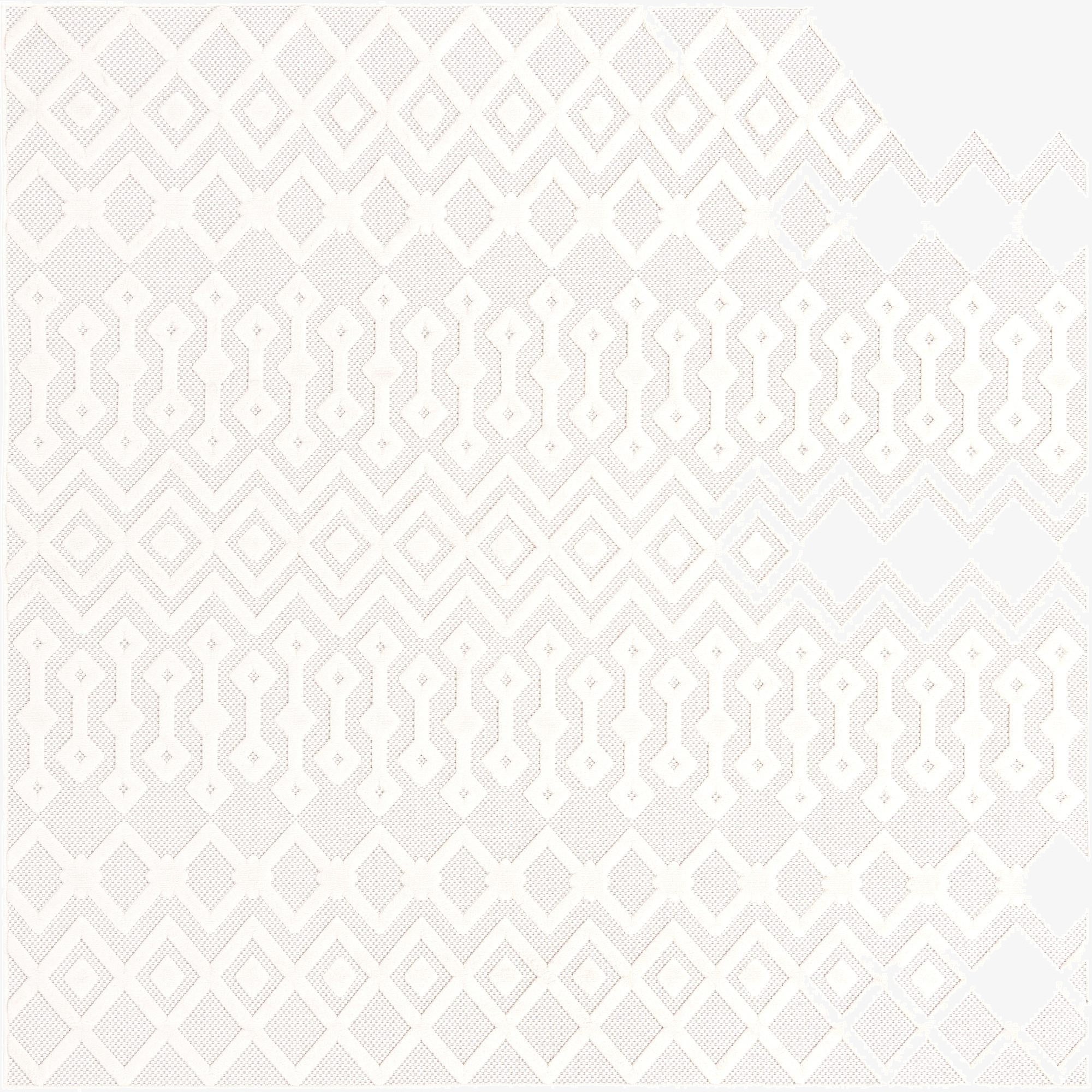 7' 10 x 7' 10  Washable Trellis Textured Indoor / Outdoor Square Rug