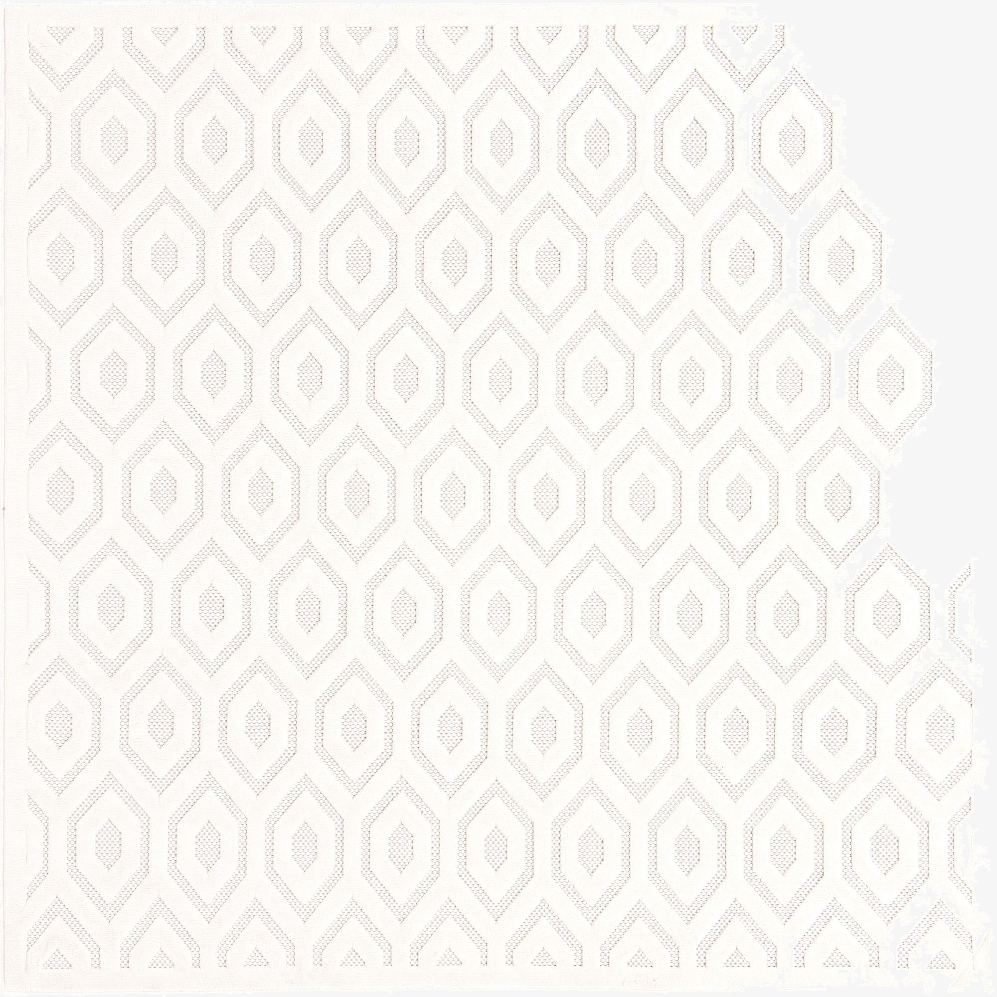 Primary image 7' 10 x 7' 10  Washable Trellis Textured Indoor / Outdoor Square Rug