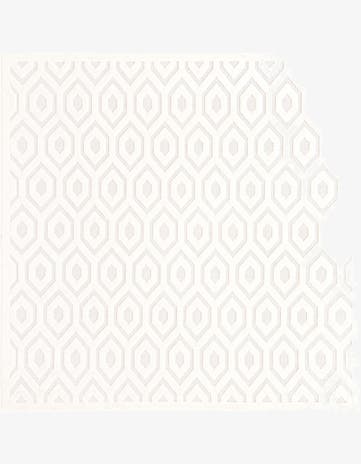 Ivory Easy-Clean Trellis Textured Indoor / Outdoor Square Rug