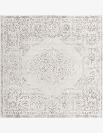Ivory Oxford Square Rug