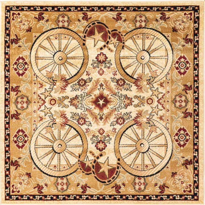 160cm x 160cm Pioneer Vierkant Vloerkleed