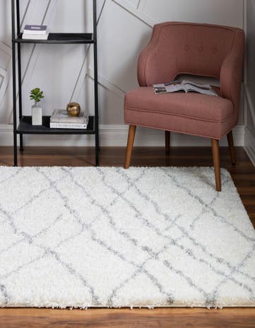 Ivory Soft Touch Shag Square Rug