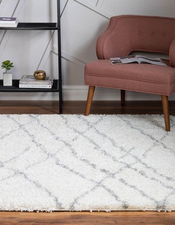 Ivory Soft Touch Shag Square Rug
