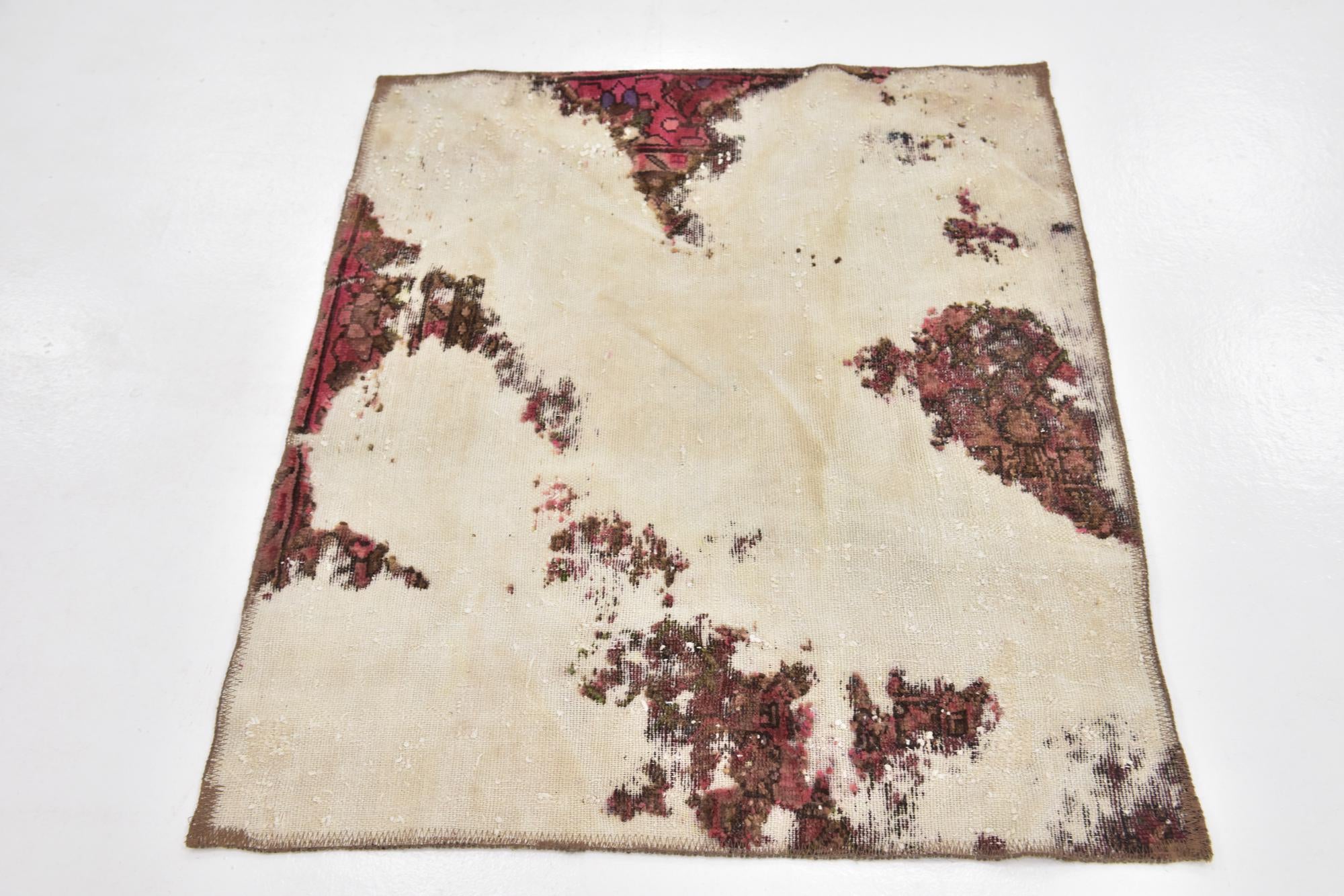 3' x 3' 8 Hand Knotted Ultra Vintage Persian Wool Square Rug