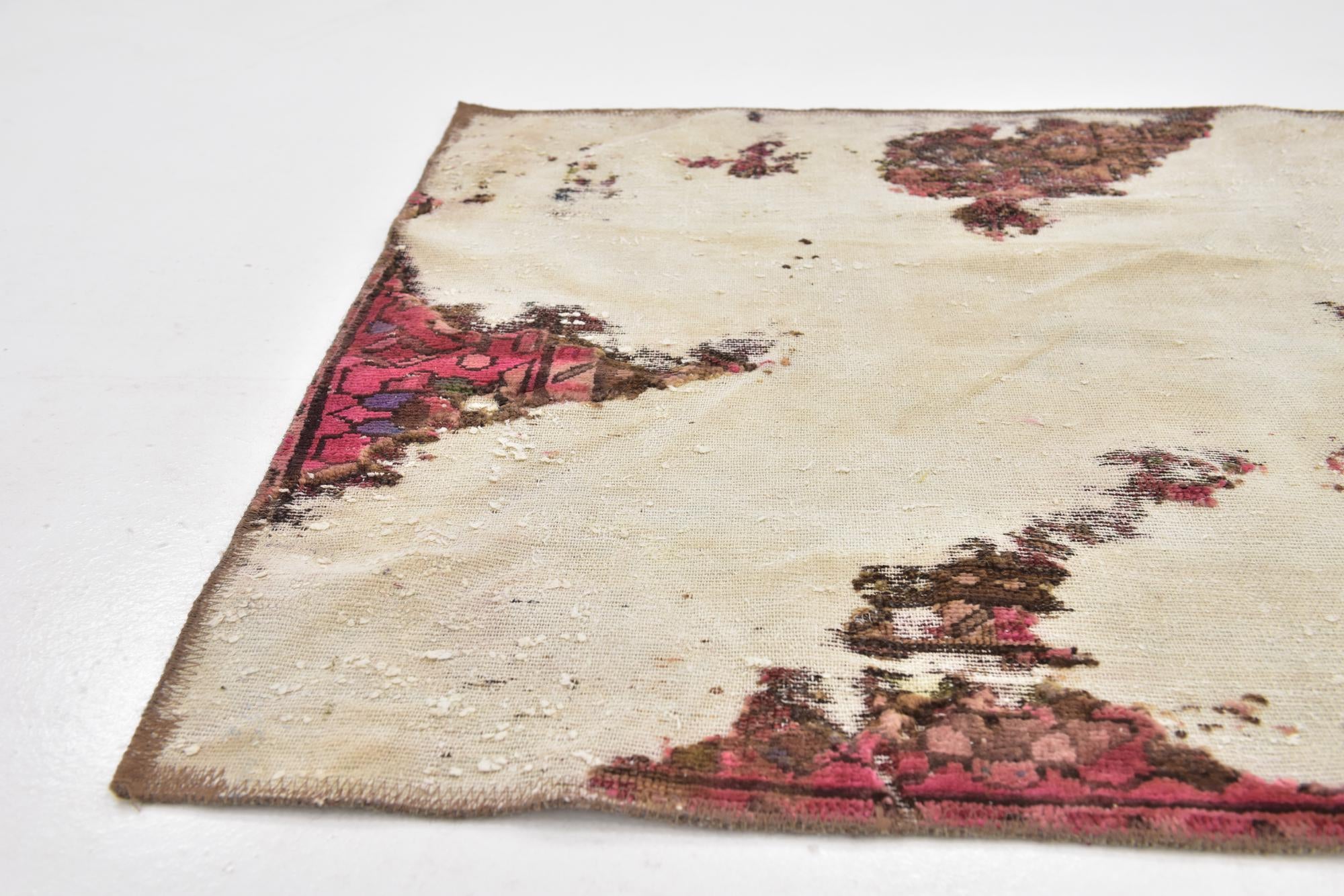 3' x 3' 8 Hand Knotted Ultra Vintage Persian Wool Square Rug