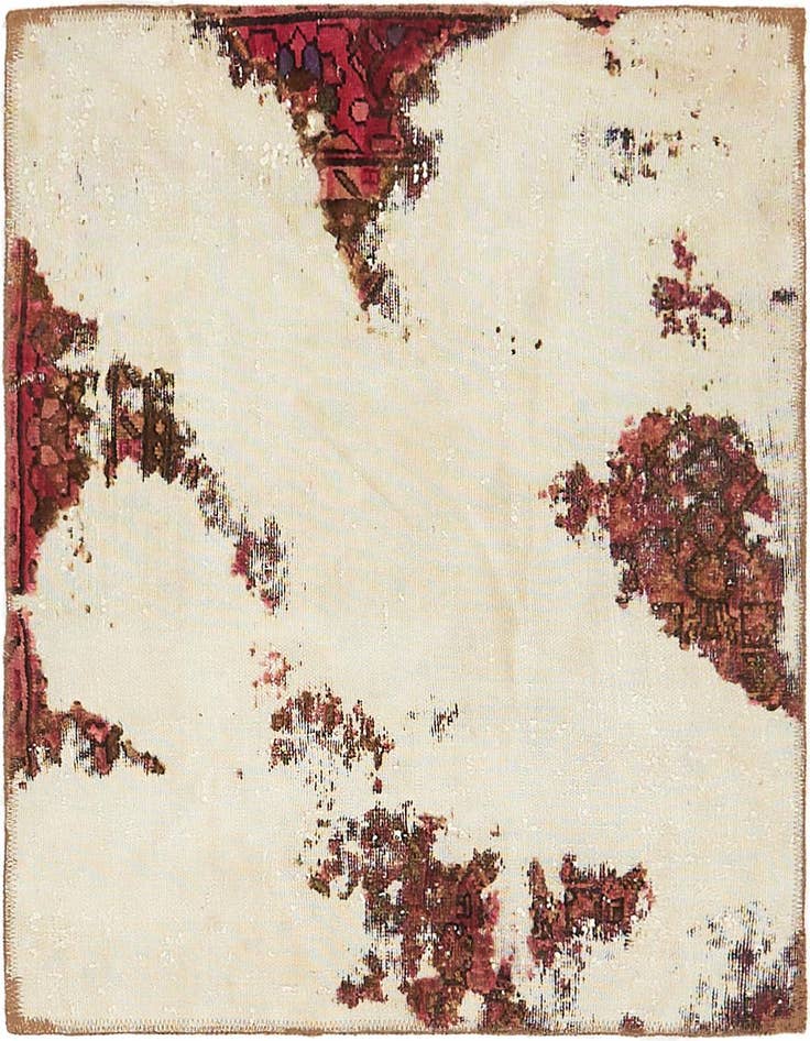 Detail image of 3' x 3' 8 Hand Knotted Ultra Vintage Persian Wool Square Rug