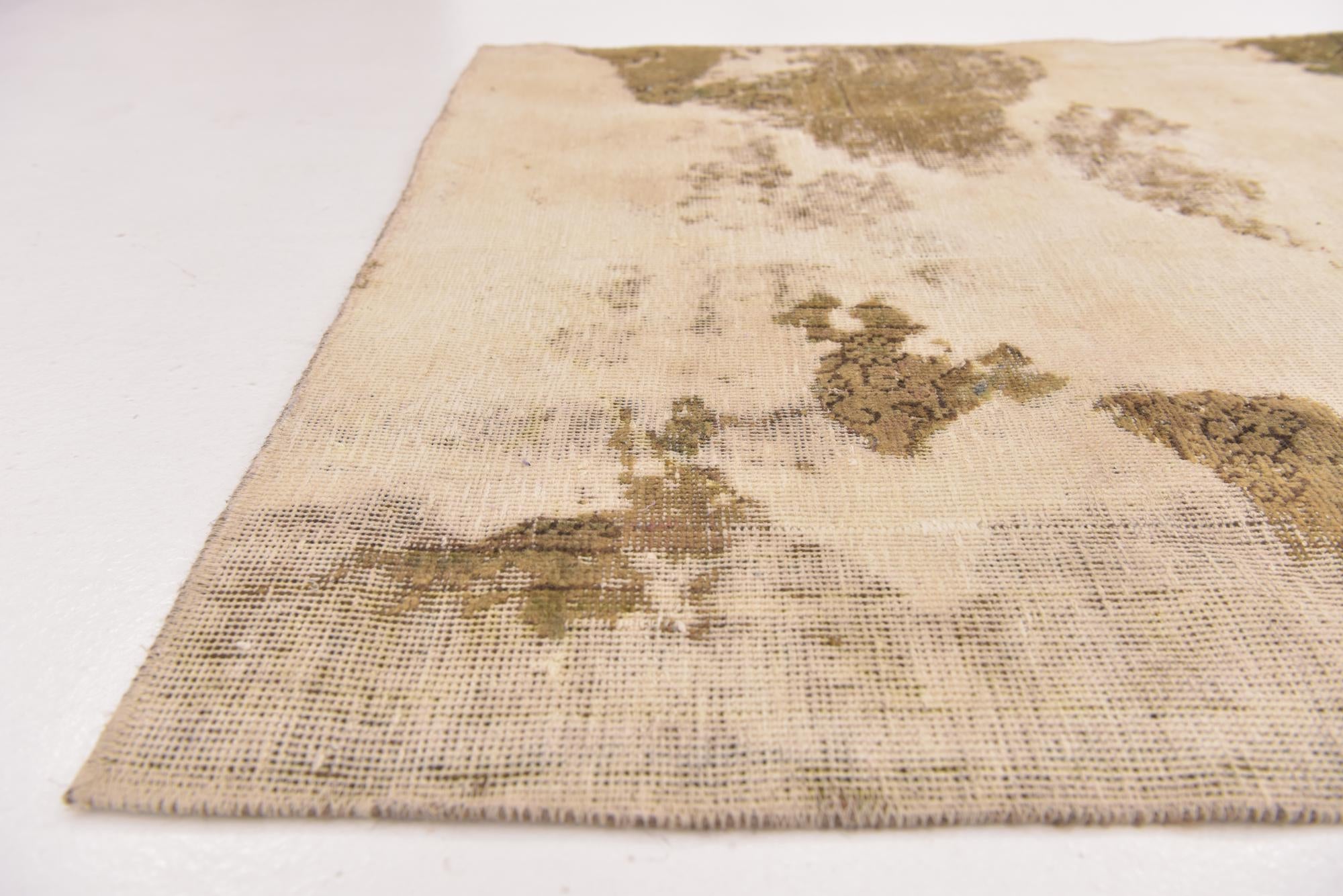 3' 2 x 3' 10 Hand Knotted Ultra Vintage Persian Wool Square Rug
