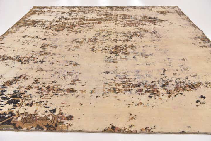 9' 7 x 10' 3 Hand Knotted Ultra Vintage Persian Wool Square Rug