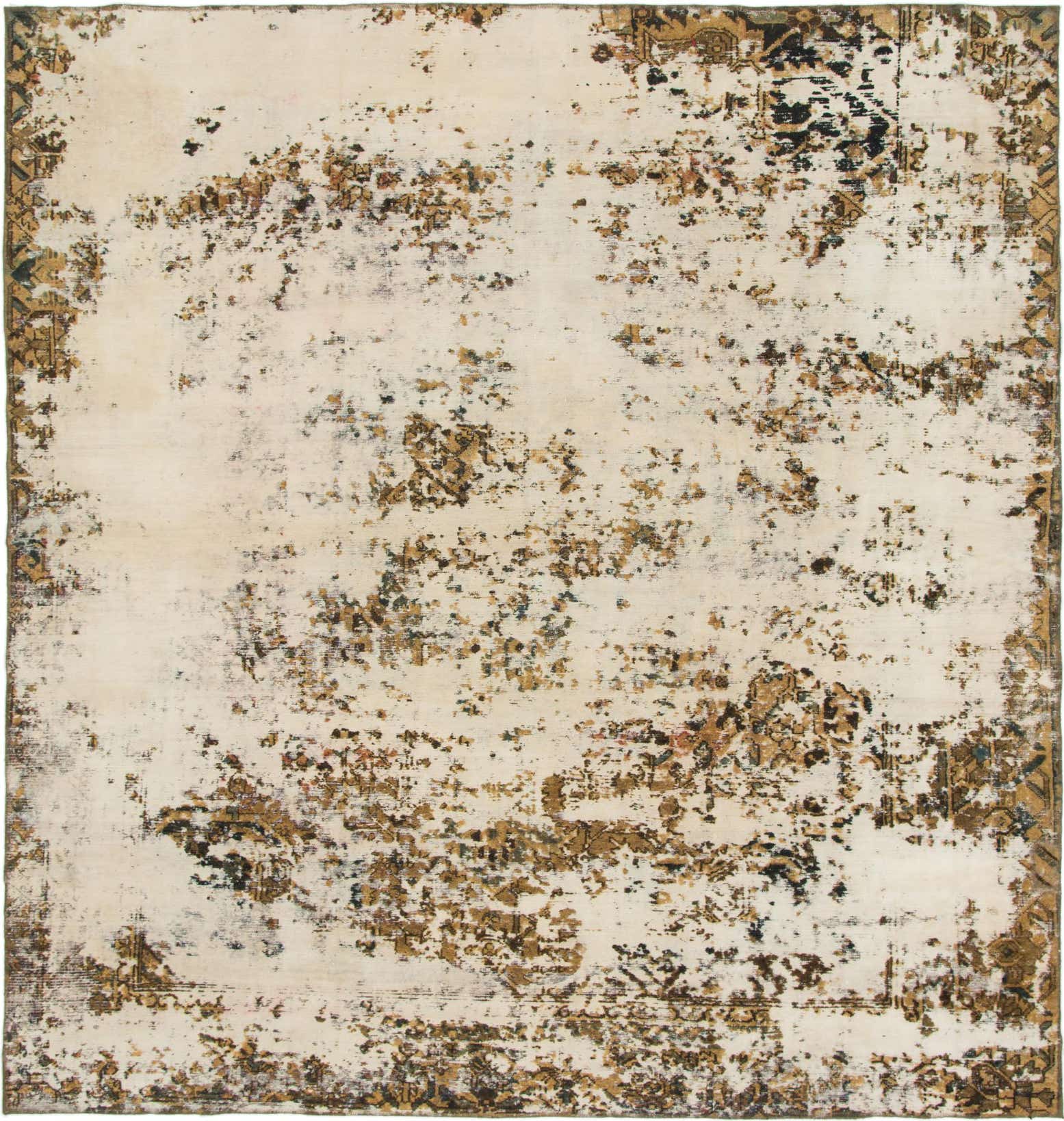 9' 7 x 10' 3 Hand Knotted Ultra Vintage Persian Wool Square Rug