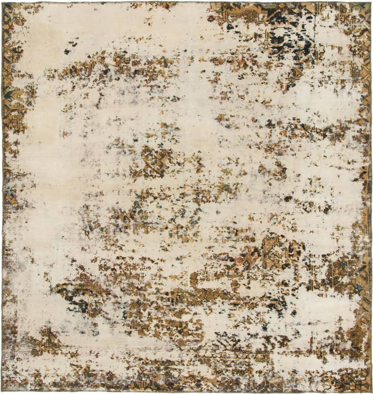 Detail image of 9' 7 x 10' 3 Hand Knotted Ultra Vintage Persian Wool Square Rug