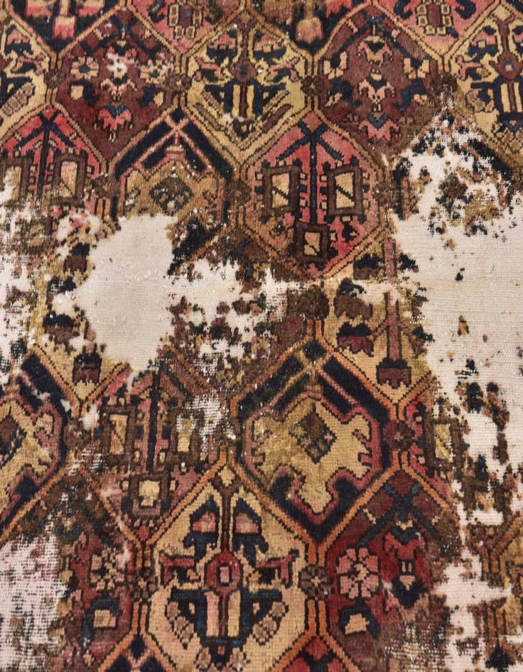Detail image of 6' 4 x 7'  Hand Knotted Ultra Vintage Persian Wool Square Rug