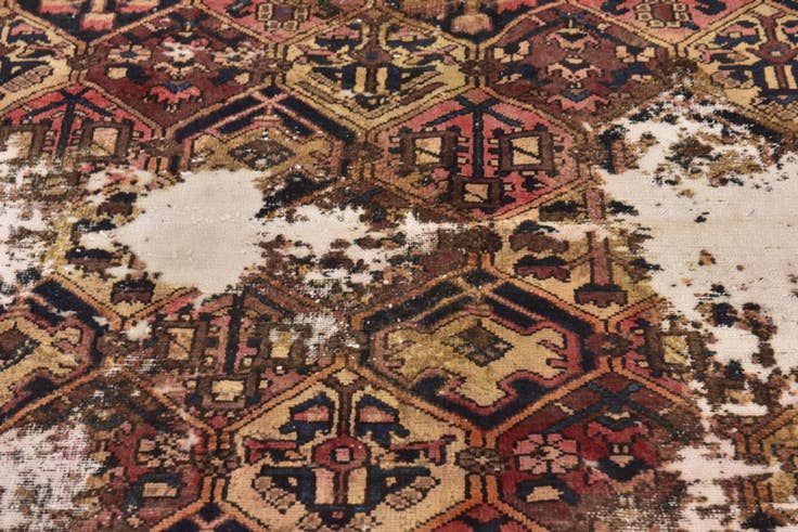 Detail image of 6' 4 x 7' Hand Knotted Ultra Vintage Persian Wool Square Rug