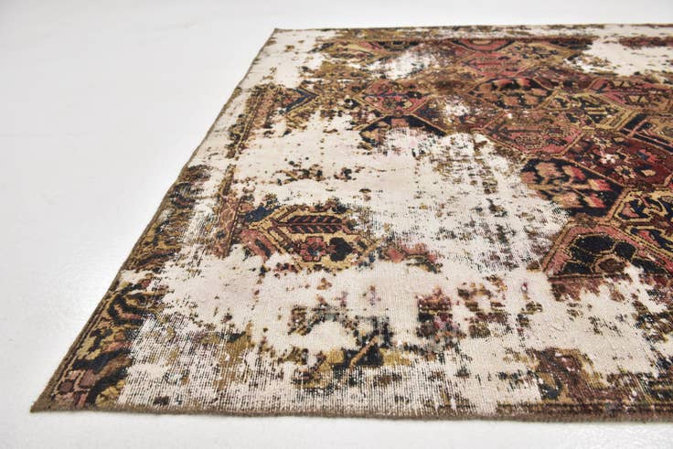Detail image of 6' 4 x 7' Hand Knotted Ultra Vintage Persian Wool Square Rug