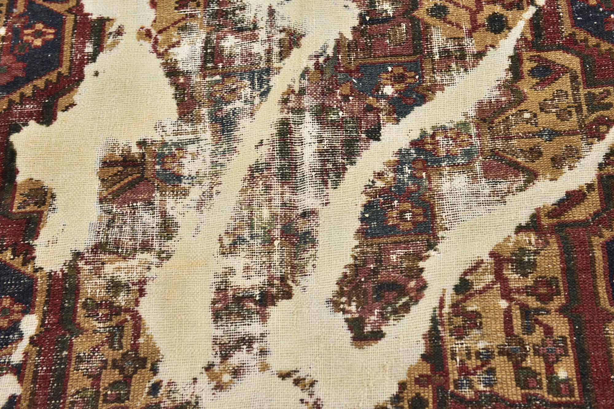 4' x 5' Hand Knotted Ultra Vintage Persian Wool Square Rug