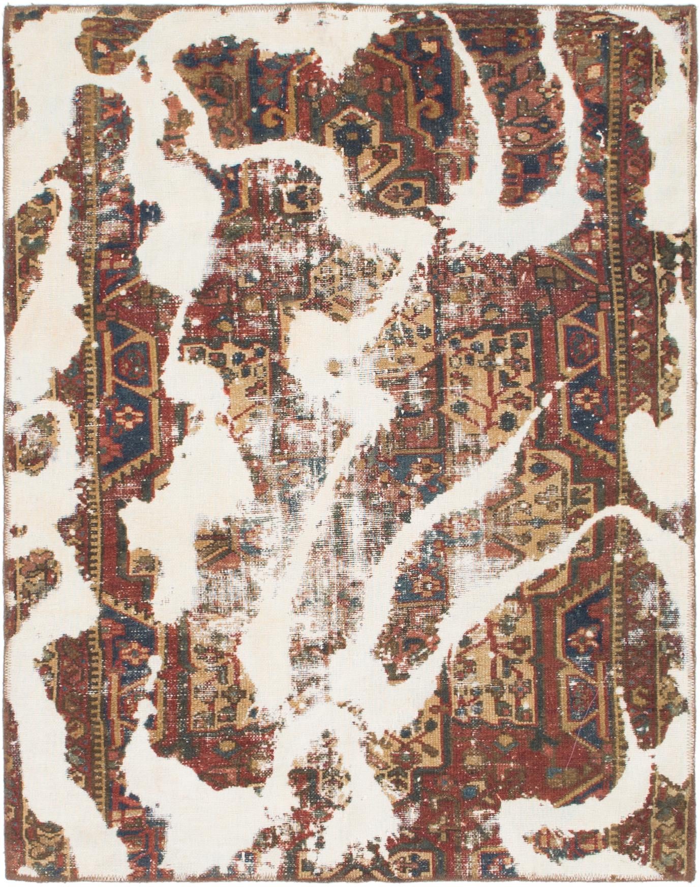 4' x 5' Hand Knotted Ultra Vintage Persian Wool Square Rug