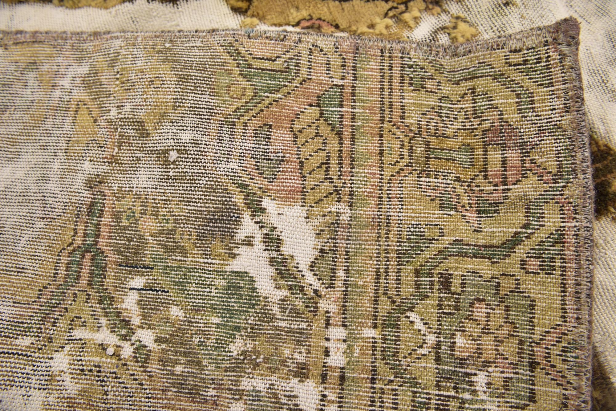 4' 7 x 5' 6 Hand Knotted Ultra Vintage Persian Wool Square Rug