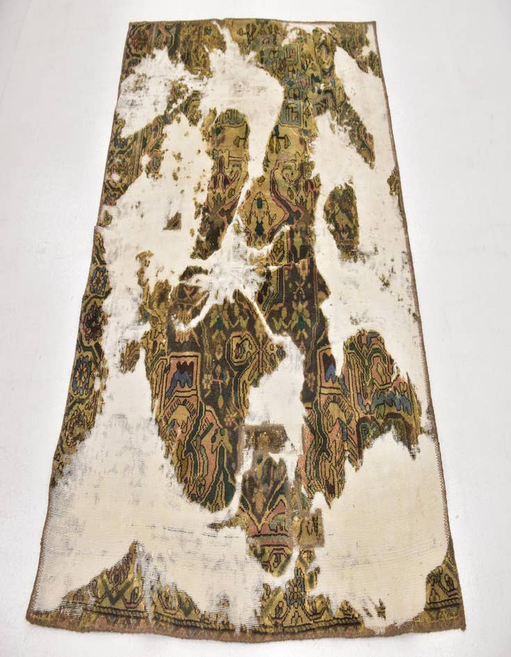 Detail image of 4' 7 x 5' 6  Hand Knotted Ultra Vintage Persian Wool Square Rug