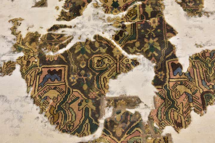 4' 7 x 5' 6 Hand Knotted Ultra Vintage Persian Wool Square Rug