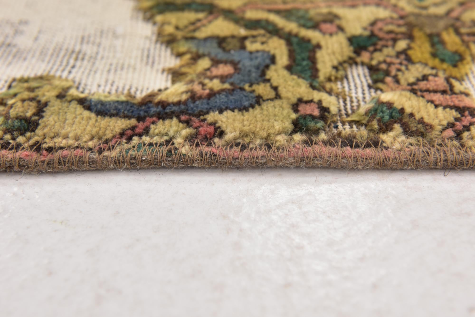 4' 7 x 5' 6 Hand Knotted Ultra Vintage Persian Wool Square Rug