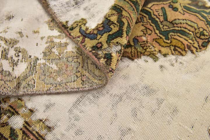 4' 7 x 5' 6 Hand Knotted Ultra Vintage Persian Wool Square Rug