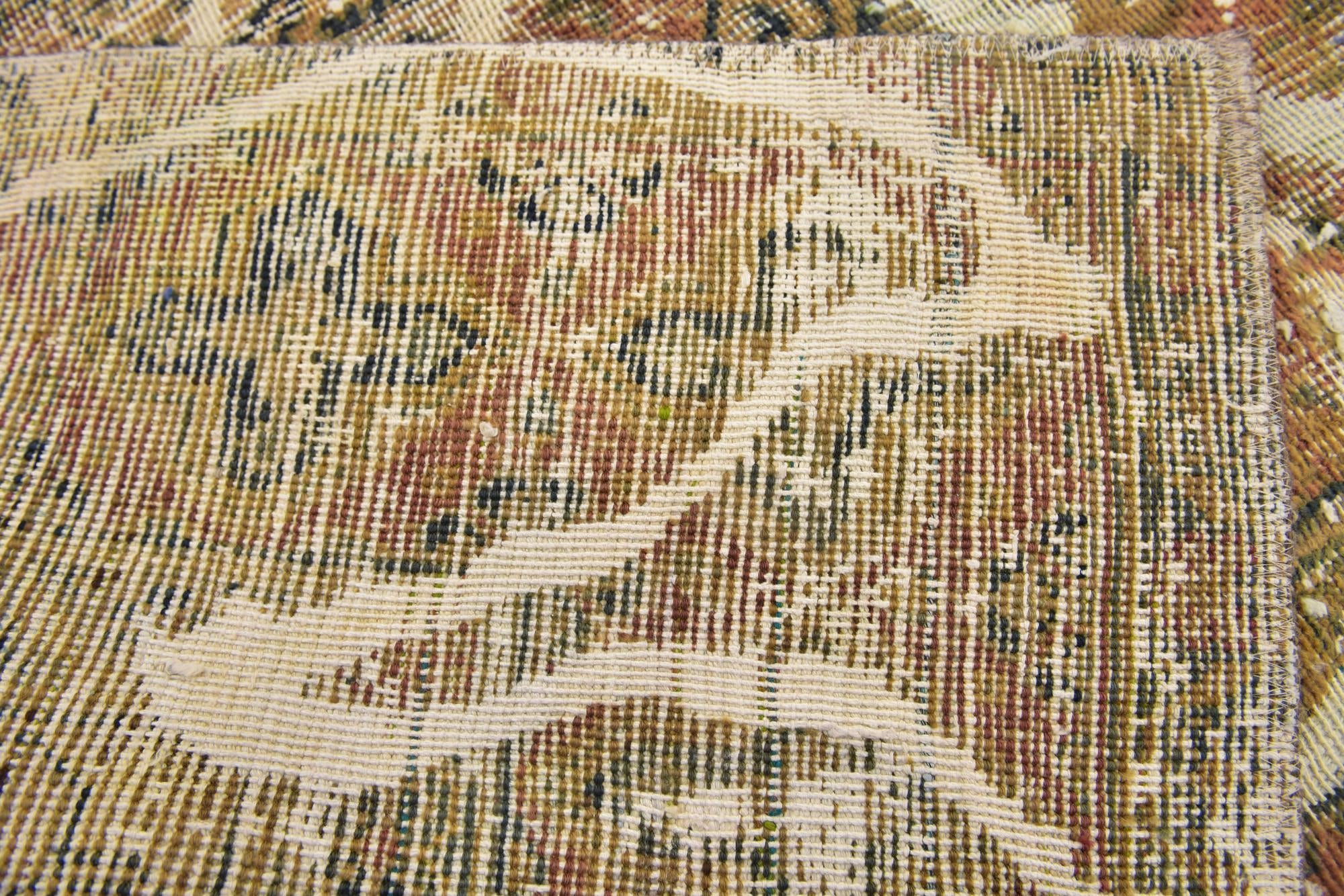 4' x 4' 2 Hand Knotted Ultra Vintage Persian Wool Square Rug
