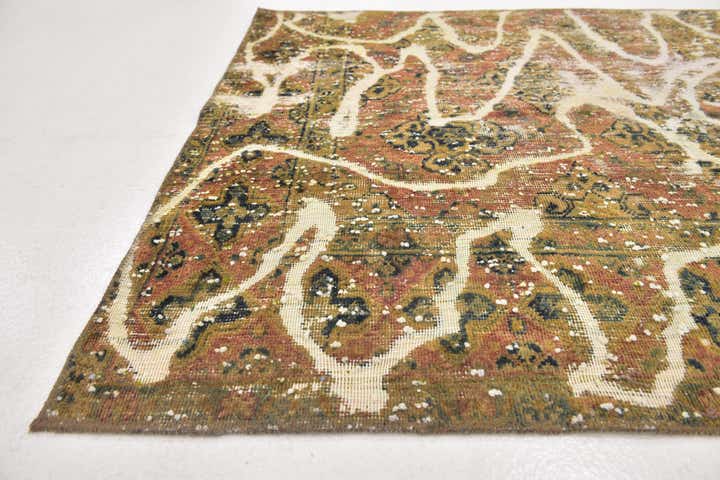 4' x 4' 2 Hand Knotted Ultra Vintage Persian Wool Square Rug