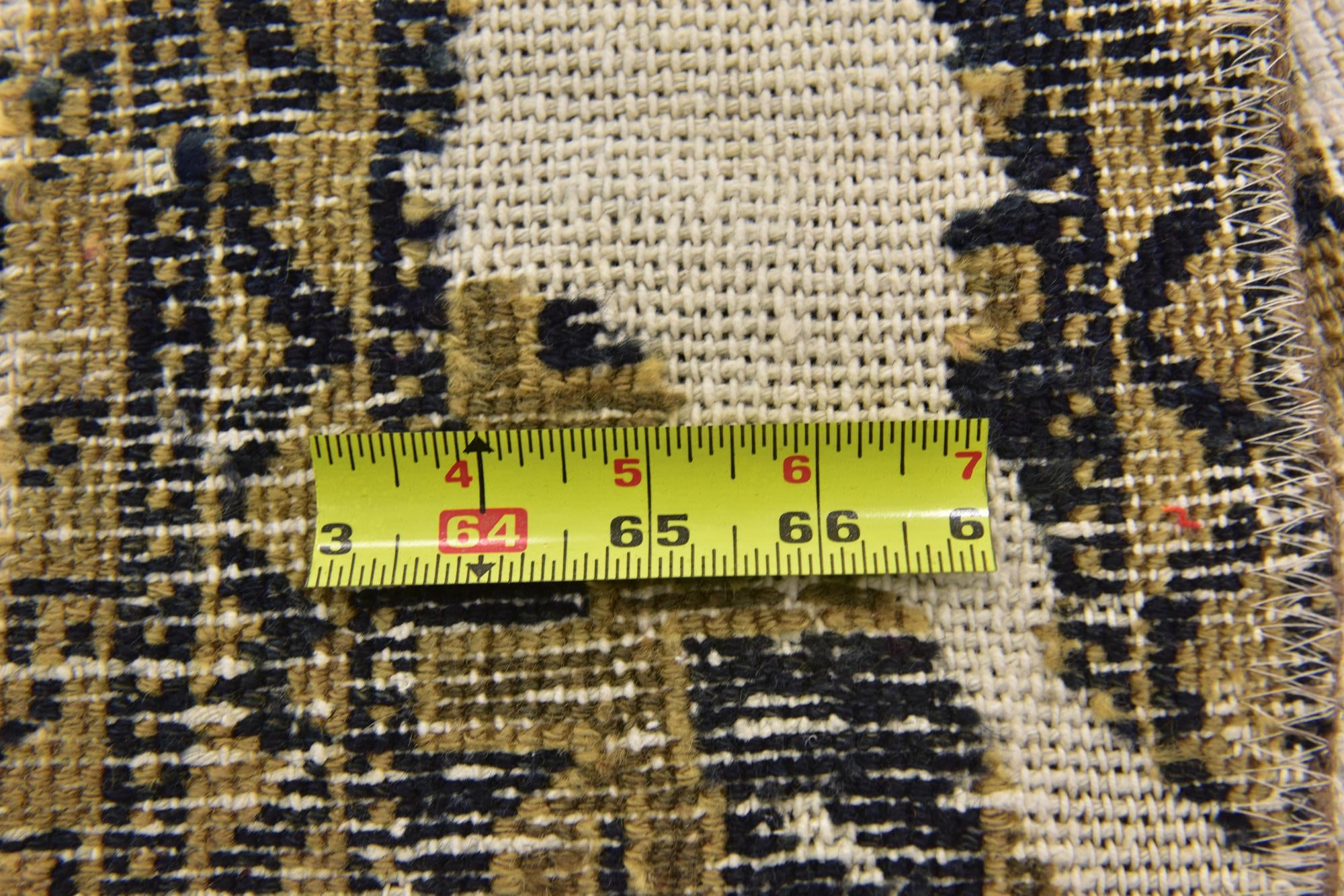 3' 7 x 4' 3 Hand Knotted Ultra Vintage Persian Wool Square Rug