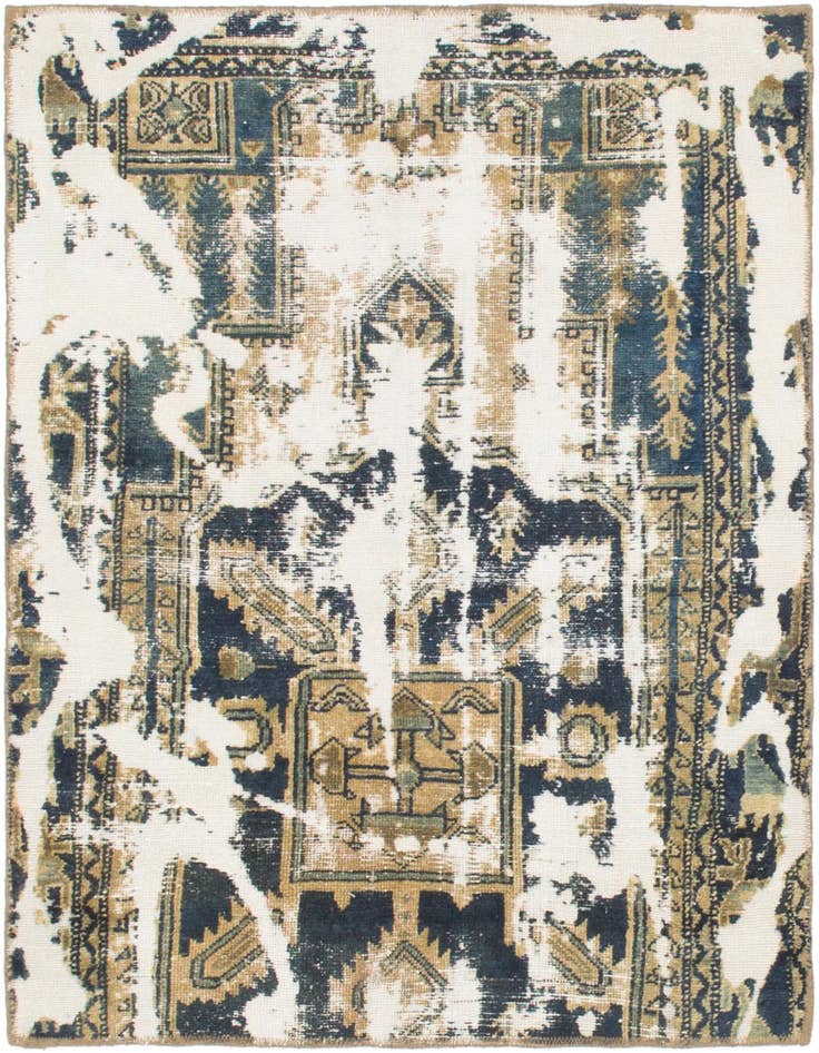 Detail image of 3' 7 x 4' 3 Hand Knotted Ultra Vintage Persian Wool Square Rug
