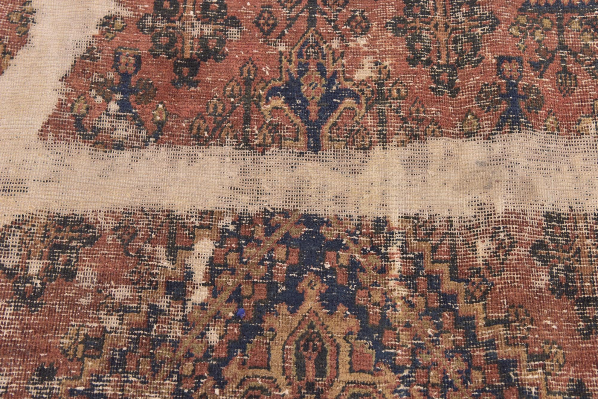 6' 6 x 7' Hand Knotted Ultra Vintage Persian Wool Square Rug