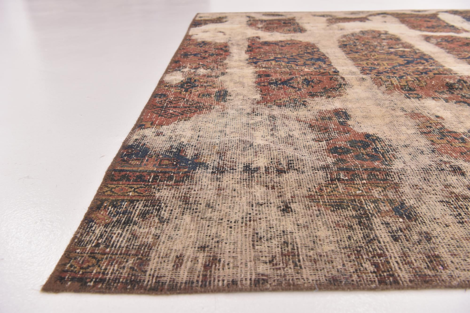 6' 6 x 7' Hand Knotted Ultra Vintage Persian Wool Square Rug