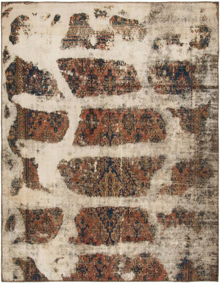 Detail image of 6' 6 x 7' Hand Knotted Ultra Vintage Persian Wool Square Rug
